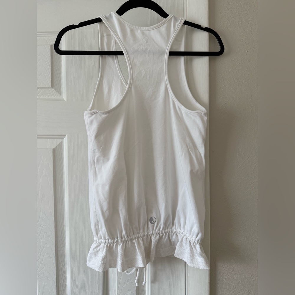 RESE White Drawstring Ruffle Hem Tank Top - Picture 2 of 3